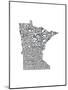 Typographic Minnesota Charcoal-CAPow-Mounted Art Print