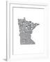 Typographic Minnesota Charcoal-CAPow-Framed Art Print