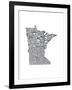 Typographic Minnesota Charcoal-CAPow-Framed Art Print