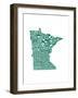 Typographic Minnesota Green-CAPow-Framed Art Print