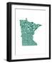 Typographic Minnesota Green-CAPow-Framed Art Print