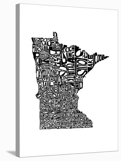 Typographic Minnesota-CAPow-Stretched Canvas