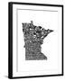 Typographic Minnesota-CAPow-Framed Art Print