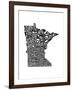 Typographic Minnesota-CAPow-Framed Art Print