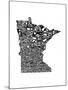 Typographic Minnesota-CAPow-Mounted Art Print