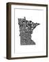 Typographic Minnesota-CAPow-Framed Art Print