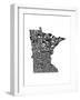 Typographic Minnesota-CAPow-Framed Art Print