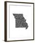 Typographic Missouri-CAPow-Framed Art Print