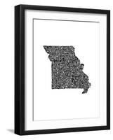 Typographic Missouri-CAPow-Framed Art Print