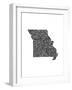 Typographic Missouri-CAPow-Framed Art Print