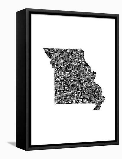 Typographic Missouri-CAPow-Framed Stretched Canvas