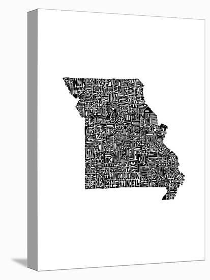 Typographic Missouri-CAPow-Stretched Canvas