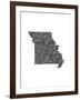 Typographic Missouri-CAPow-Framed Art Print