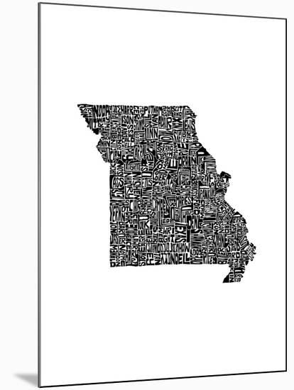 Typographic Missouri-CAPow-Mounted Art Print