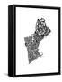 Typographic New England-CAPow-Framed Stretched Canvas