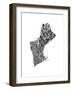 Typographic New England-CAPow-Framed Art Print