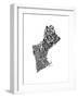 Typographic New England-CAPow-Framed Art Print