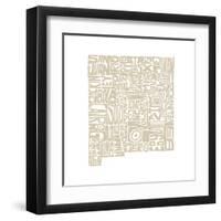 Typographic New Mexico Desert-CAPow-Framed Art Print