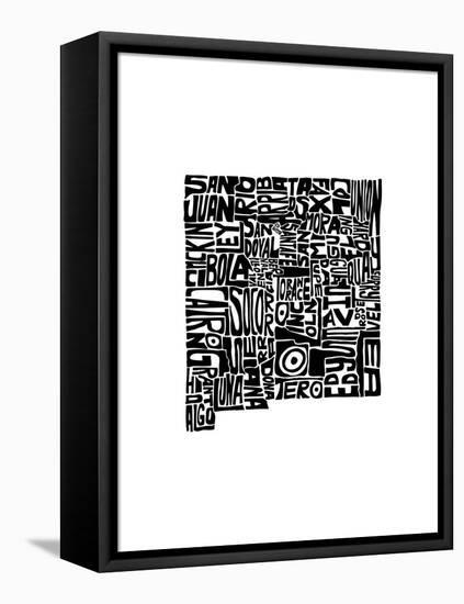 Typographic New Mexico-CAPow-Framed Stretched Canvas