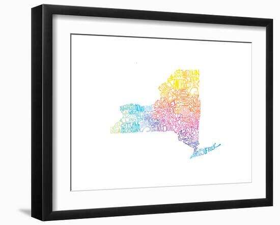 Typographic New York Spring-CAPow-Framed Art Print