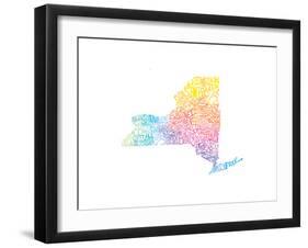 Typographic New York Spring-CAPow-Framed Art Print