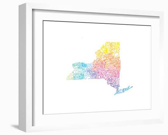 Typographic New York Spring-CAPow-Framed Art Print