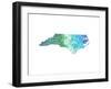 Typographic North Carolina Cool-CAPow-Framed Art Print