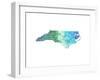 Typographic North Carolina Cool-CAPow-Framed Art Print