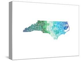 Typographic North Carolina Cool-CAPow-Stretched Canvas