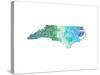 Typographic North Carolina Cool-CAPow-Stretched Canvas