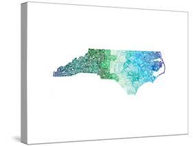 Typographic North Carolina Cool-CAPow-Stretched Canvas