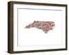 Typographic North Carolina Harvest-CAPow-Framed Art Print