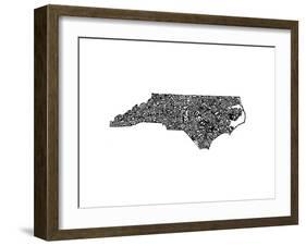 Typographic North Carolina-CAPow-Framed Art Print