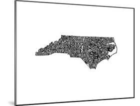 Typographic North Carolina-CAPow-Mounted Art Print