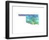 Typographic Oklahoma Cool-CAPow-Framed Art Print