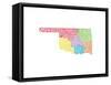 Typographic Oklahoma Regions-CAPow-Framed Stretched Canvas