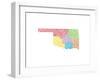 Typographic Oklahoma Regions-CAPow-Framed Art Print