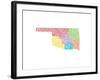 Typographic Oklahoma Regions-CAPow-Framed Art Print