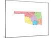 Typographic Oklahoma Regions-CAPow-Mounted Art Print