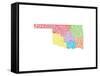 Typographic Oklahoma Regions-CAPow-Framed Stretched Canvas