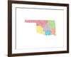 Typographic Oklahoma Regions-CAPow-Framed Art Print