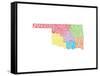 Typographic Oklahoma Regions-CAPow-Framed Stretched Canvas