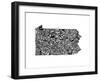 Typographic Pennsylvania-CAPow-Framed Art Print