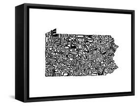 Typographic Pennsylvania-CAPow-Framed Stretched Canvas