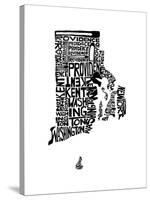Typographic Rhode Island-CAPow-Stretched Canvas