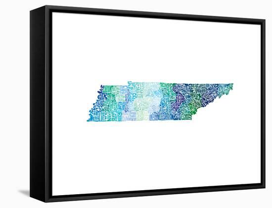 Typographic Tennessee Cool-CAPow-Framed Stretched Canvas