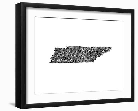 Typographic Tennessee-CAPow-Framed Art Print