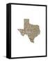 Typographic Texas Brown-CAPow-Framed Stretched Canvas