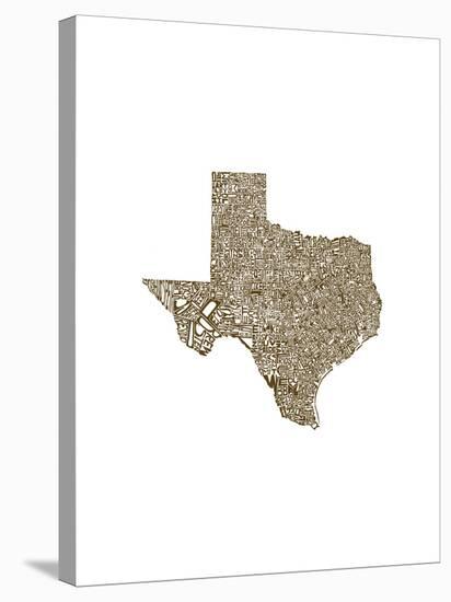 Typographic Texas Brown-CAPow-Stretched Canvas