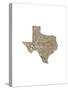 Typographic Texas Brown-CAPow-Stretched Canvas